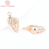 4PCS 7x14MM Brass Conch Shaped Pendants DIY Jewelry Findings