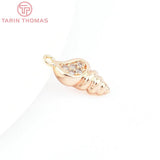 4PCS 7x14MM Brass Conch Shaped Pendants DIY Jewelry Findings