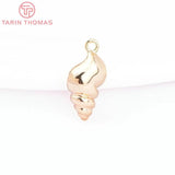 4PCS 7x14MM Brass Conch Shaped Pendants DIY Jewelry Findings