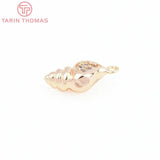 4PCS 7x14MM Brass Conch Shaped Pendants DIY Jewelry Findings