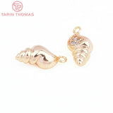 4PCS 7x14MM Brass Conch Shaped Pendants DIY Jewelry Findings