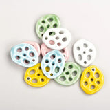 5pcs Multicolor Lotus Root Ceramic Pendant Porcelain Necklace Accessories