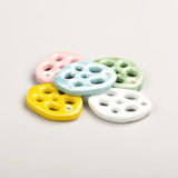 5pcs Multicolor Lotus Root Ceramic Pendant Porcelain Necklace Accessories