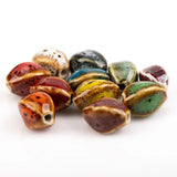 20pcs Colorful Ceramic DIY Beads Unique Shape Scattered Beads Glaze Bead 12x17mm