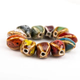 20pcs Colorful Ceramic DIY Beads Unique Shape Scattered Beads Glaze Bead 12x17mm
