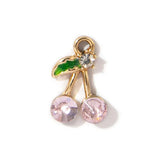 10PC 7*13mm Crystal Pearl Cherry Shape Pendant Dangle DIY Earrings