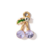 10PC 7*13mm Crystal Pearl Cherry Shape Pendant Dangle DIY Earrings