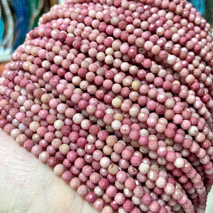 Red Rhodonite Faceted Small Beads 2 3 4MM for Jewelry Making