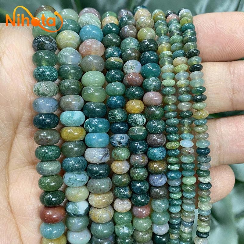 Indian Agates Rondelle Round Spacer Loose Beads 4/6/8mm