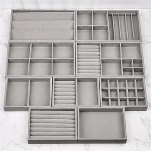 Portable Velvet Jewelry Ring Display Box Organizer
