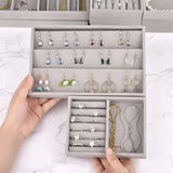 Portable Velvet Jewelry Ring Display Box Organizer