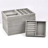 Portable Velvet Jewelry Ring Display Box Organizer