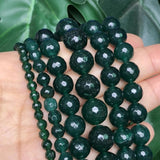 Faceted Green Chalcedony Jades Stone Beads for DIY Charm Bracelet