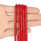 Natural Red Coral Beads 4x2mm Flat Round Disc Shape Beads