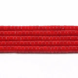 Natural Red Coral Beads 4x2mm Flat Round Disc Shape Beads