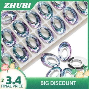 10Pcs Austria Crystal Charms Pendant 13x20mm Glass Oval Beads