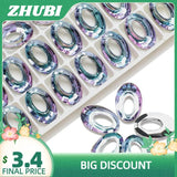 10Pcs Austria Crystal Charms Pendant 13x20mm Glass Oval Beads