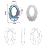 10Pcs Austria Crystal Charms Pendant 13x20mm Glass Oval Beads