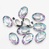 10Pcs Austria Crystal Charms Pendant 13x20mm Glass Oval Beads