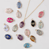 Natural Stone Pendants Bead Charm Quartzs Amethysts Pendant