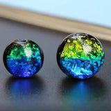 10pcs Luminous Lampwork Glass Beads Green for Jewelry Making