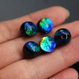 10pcs Luminous Lampwork Glass Beads Green for Jewelry Making
