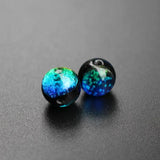 10pcs Luminous Lampwork Glass Beads Green for Jewelry Making