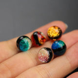 10pcs Luminous Lampwork Glass Beads Green for Jewelry Making