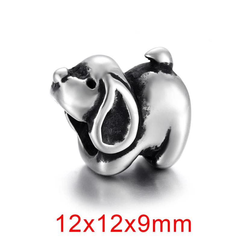 4pcs Stainless Steel 5mm Hole Slider Animal Beads Charms for Pando Bracelet