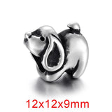 4pcs Stainless Steel 5mm Hole Slider Animal Beads Charms for Pando Bracelet