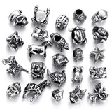 4pcs Stainless Steel 5mm Hole Slider Animal Beads Charms for Pando Bracelet