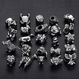 4pcs Stainless Steel 5mm Hole Slider Animal Beads Charms for Pando Bracelet