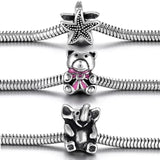 4pcs Stainless Steel 5mm Hole Slider Animal Beads Charms for Pando Bracelet