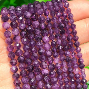 Faceted Amethyst Round Tiny Beads 3mm 4mm