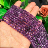 Faceted Amethyst Round Tiny Beads 3mm 4mm