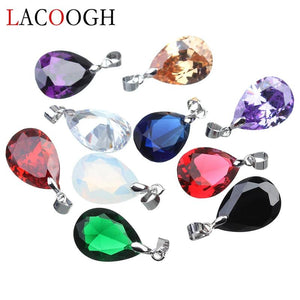Natural Stone Zircon Charms Pendants 10*14mm DIY Necklace Jewelry Findings
