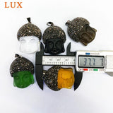 Buddha Head Crystal Pendant Rhinestone Gemstone Beads Glass Jewelry Findings