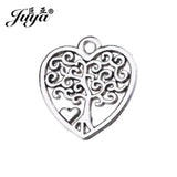 20pcs Hollow Heart Tree Of Life Charms For DIY Earrings Necklaces 18.5x17mm