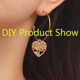 20pcs Hollow Heart Tree Of Life Charms For DIY Earrings Necklaces 18.5x17mm