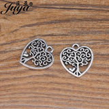 20pcs Hollow Heart Tree Of Life Charms For DIY Earrings Necklaces 18.5x17mm