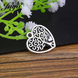 20pcs Hollow Heart Tree Of Life Charms For DIY Earrings Necklaces 18.5x17mm