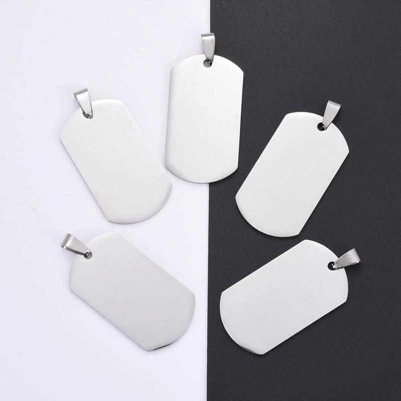 5pcs Stainless Steel Stamping Blank Tag Pendant For Jewelry Making