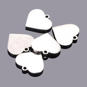 10pcs 15mm Heart Charms Stainless Steel Stamping Blank DIY Pendant