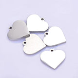 10pcs 15mm Heart Charms Stainless Steel Stamping Blank DIY Pendant