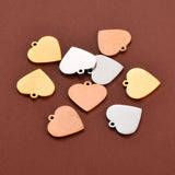 10pcs 15mm Heart Charms Stainless Steel Stamping Blank DIY Pendant