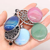 Striped Agates Pendant Rose Quartz Charms DIY Necklace Making