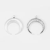 2PCS Antique Large Ox Horn Crescent Moon Charms Pendants Jewelry Findings