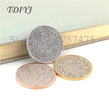 Coin Pendant with Big Crystals Spanish Style Disc Pendants