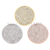 Coin Pendant with Big Crystals Spanish Style Disc Pendants