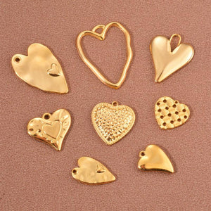 5pcs Heart Pendant Charms for DIY Earrings Making